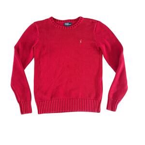 Polo by Ralph Lauren Boys Large Red Knit Sweater Crewneck Long Sleeve